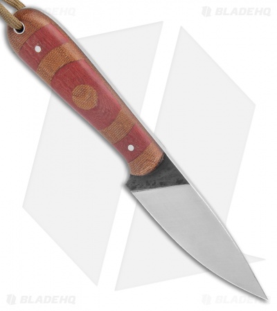 T.M. Hunt Custom Magua Fixed Blade Knife Bullseye Red G-10/Micarta (3.5" Satin)