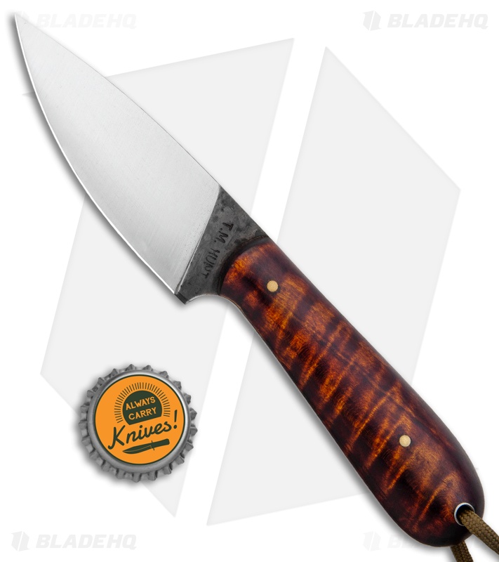 T.M. Hunt Custom Magua Fixed Blade Knife Curly Maple (3.5" Satin)