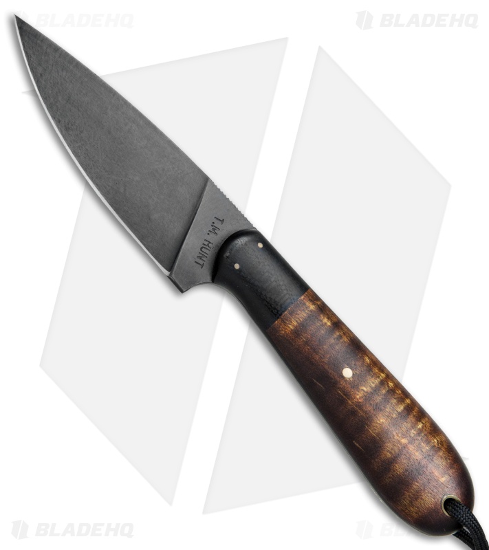 T.M. Hunt Custom Magua Fixed Blade Knife Maple Wood/Black G-10 (3.5" Black)