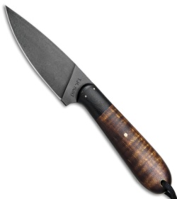 T.M. Hunt Custom Magua Fixed Blade Knife Maple Wood/Black G-10 (3.5" Black)