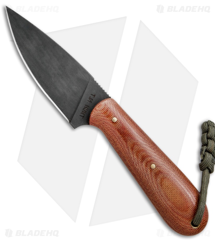 T.M. Hunt Custom Magua Fixed Blade Knife Natural Micarta (3.5" Black)