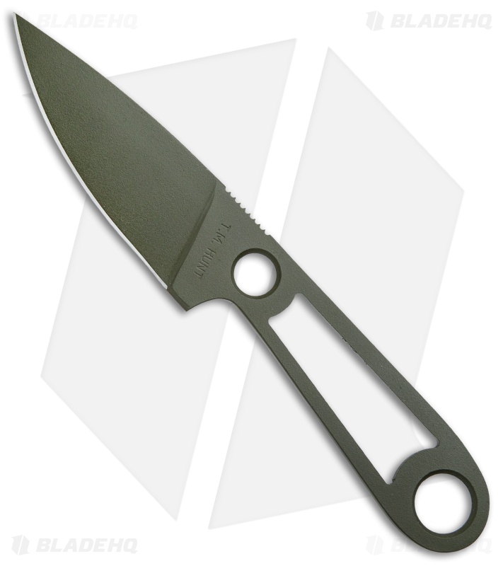 T.M. Hunt Custom Magua Fixed Blade Knife Skeletonized (3.5" OD Green)