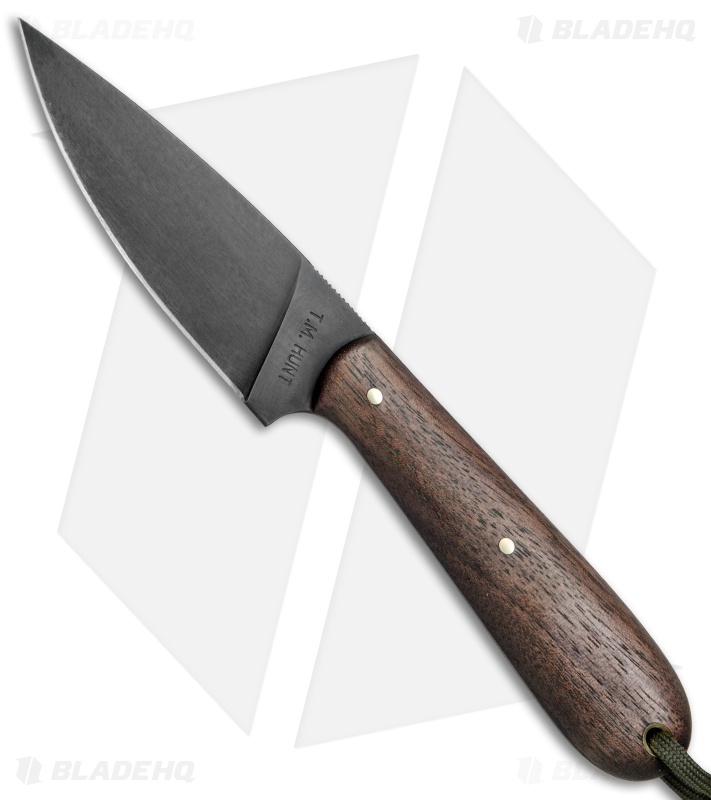 T.M. Hunt Custom Magua Fixed Blade Knife Walnut Wood (3.5" Black)