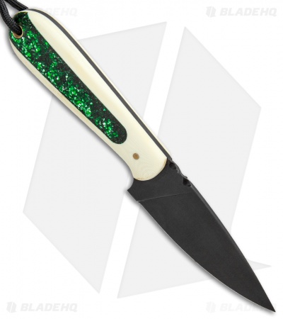 T.M. Hunt Custom Magua Fixed Blade Knife White G10/ Candy Stripe (3.5" Black)