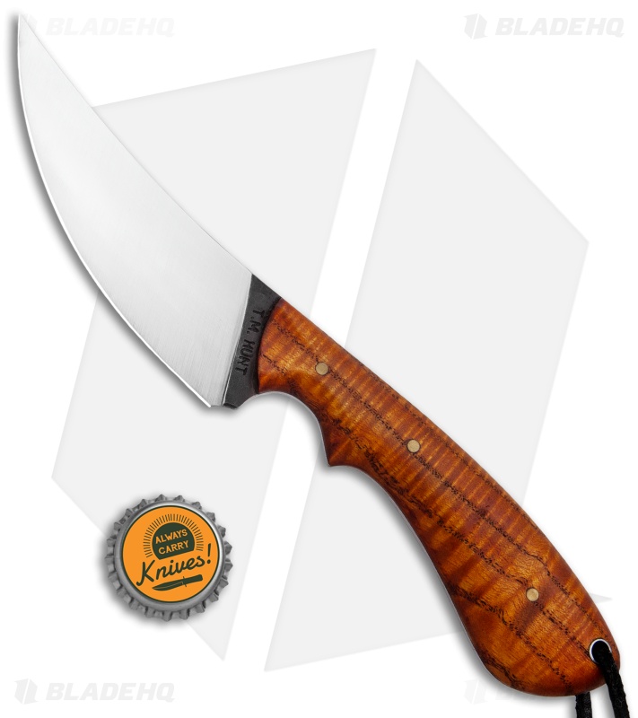 T.M. Hunt Custom Nomad Fixed Blade Knife Curly Oak (4" Satin)
