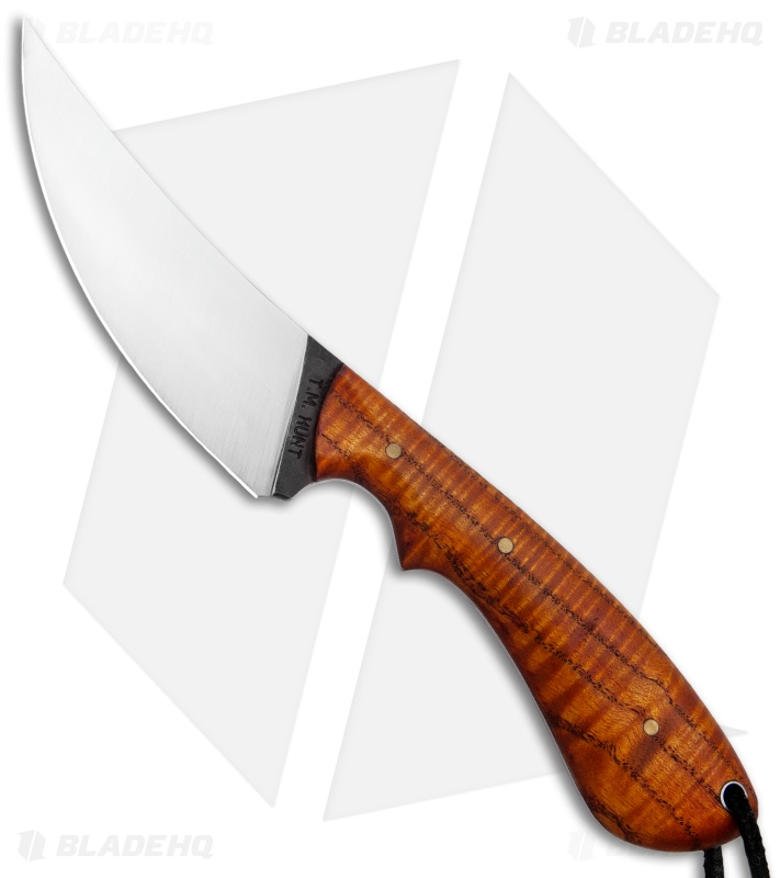 T.M. Hunt Custom Nomad Fixed Blade Knife Curly Oak (4" Satin)