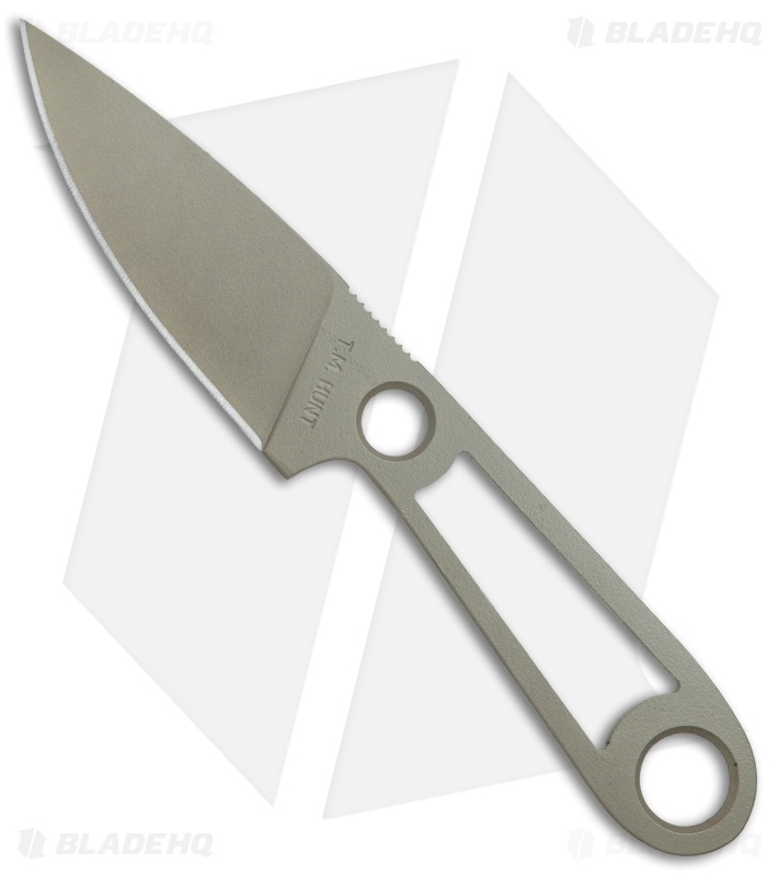 T.M. Hunt Custom Skelemaug Fixed Blade w/ Red Kydex Sheath (3.75" Coyote Brown)