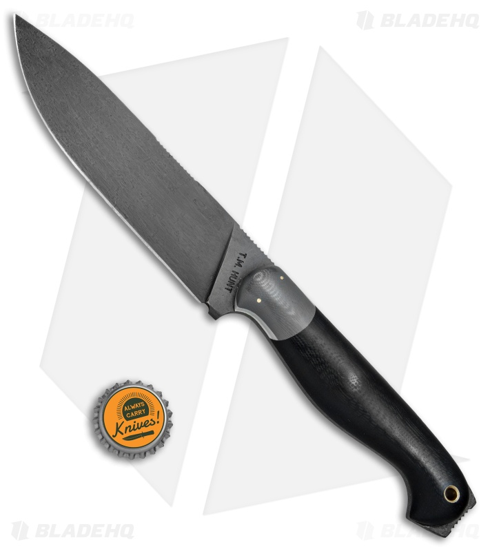 T.M. Hunt Custom Tradewater Fixed Blade Black/Gray G-10 (5.75" Black)