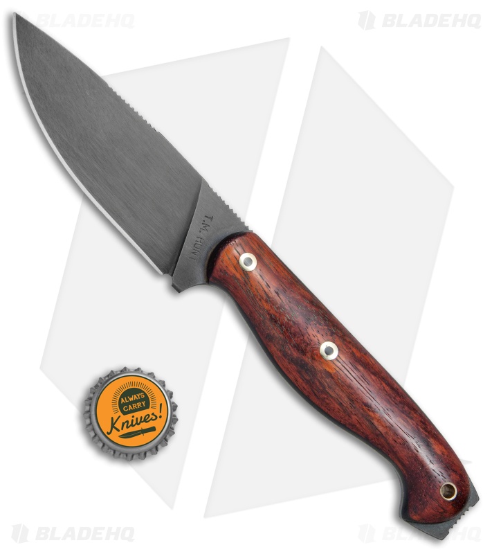 T.M. Hunt Custom Yuma Fixed Blade Knife Padouk Wood (4.25" Black)