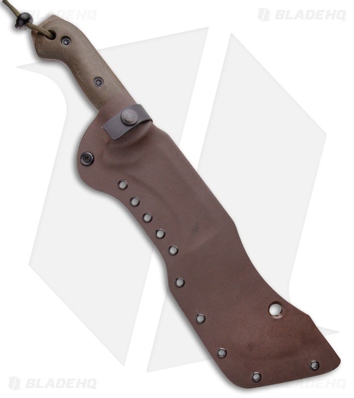 T.M. Hunt Custom M-18 Fixed Blade Knife OD Green Micarta (10" Black)