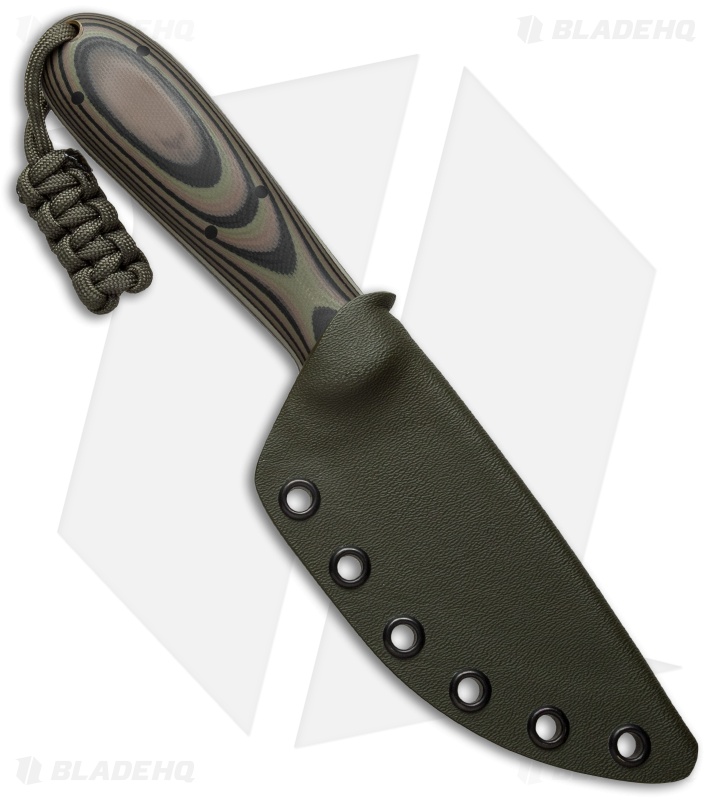 T.M. Hunt Custom Fixed Blade Knife Green Camo G-10 (3.75" Satin)