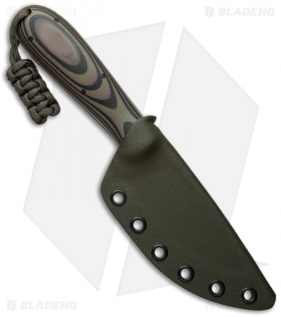 T.M. Hunt Custom Fixed Blade Knife Green Camo G-10 (3.75" Satin)