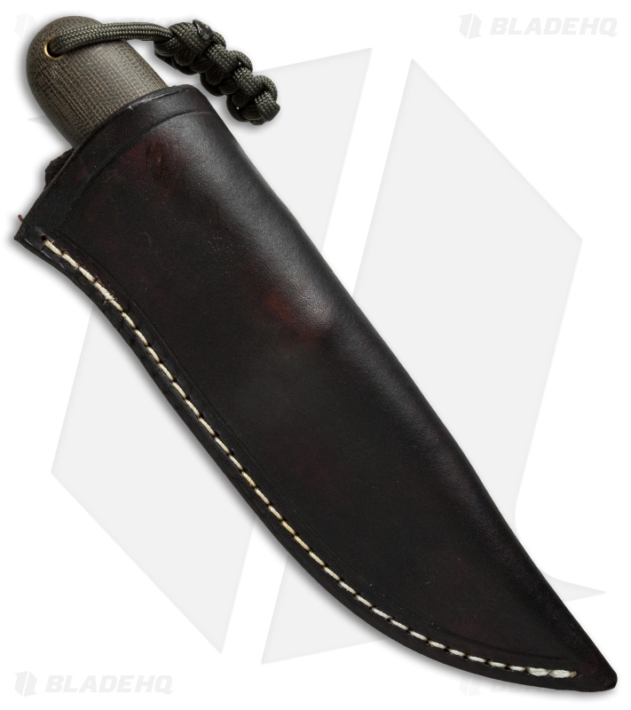T.M. Hunt Custom Fixed Blade Knife Green Micarta (3.5" Black)