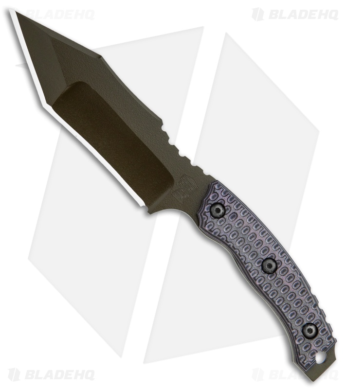 Trouble Blades Custom Bush Bitch Tanto Fixed Blade Knife G-10 (4.5" Green)