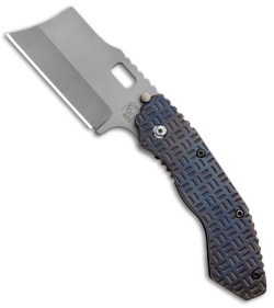 Trouble Blades Custom Debt Collector Cleaver Knife Tron Ti (3.75" Bead Blast 4V)