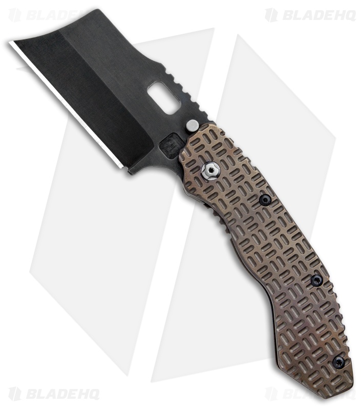 Trouble Blades Custom Debt Collector Knife Tron Ti Bronze (3.75" CruWear Black)