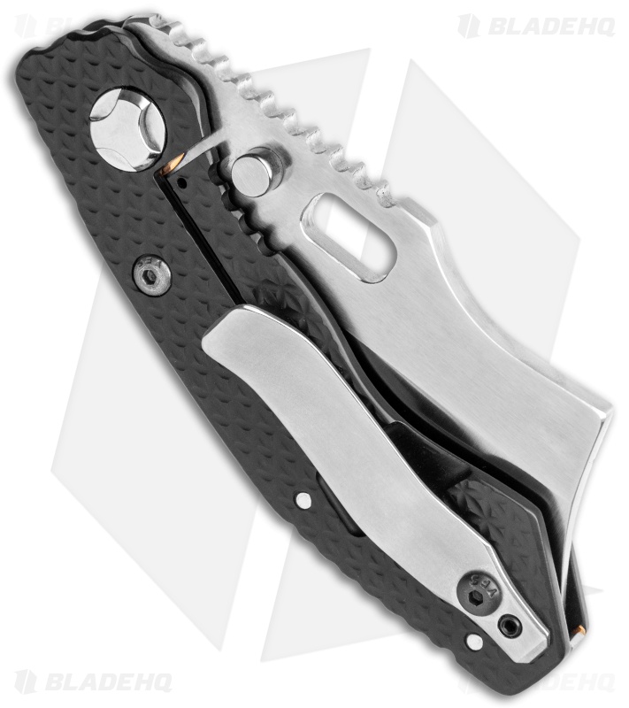 Trouble Blades Custom Lil Debt Collector Knife Black Ti. Textured (3.00" Satin)