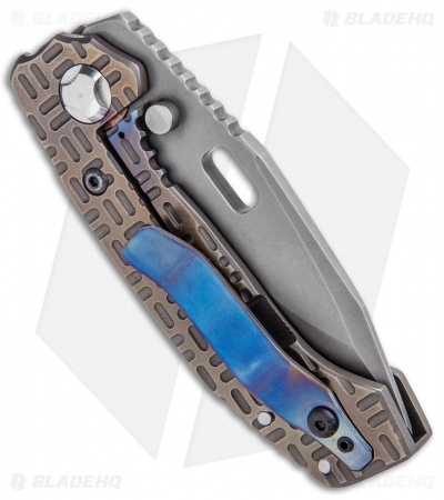 Trouble Blades Custom Lil Mofo Frame Lock Knife Tron Flame Ti (3" Stonewashed)