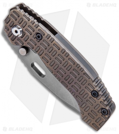 Trouble Blades Custom Lil Mofo Frame Lock Knife Tron Flame Ti (3" Stonewashed)