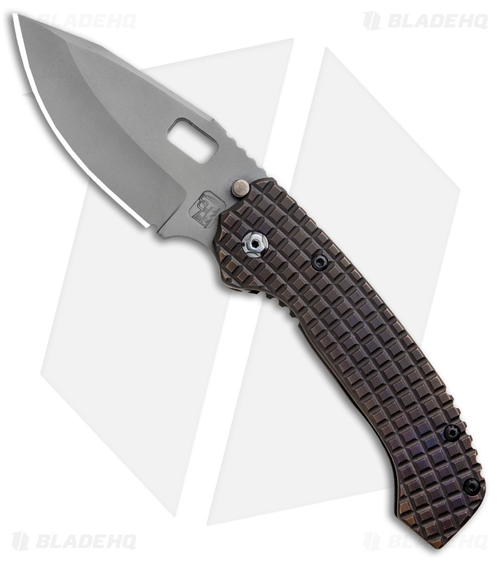 Trouble Blades Custom Mofo Frame Lock Knife Frag Ti (3.75" Bead Blast 4V)