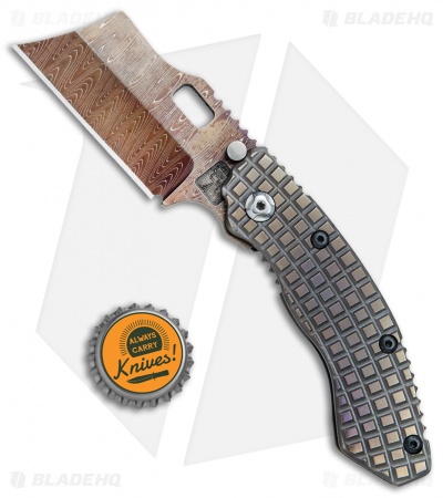 Trouble Blades Custom Debt Collector S Knife Frag Ti #010 (3" Damascus)