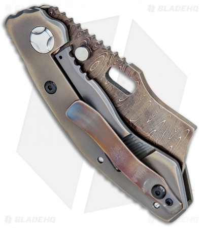 Trouble Blades Custom Debt Collector S Knife Frag Ti #010 (3" Damascus)