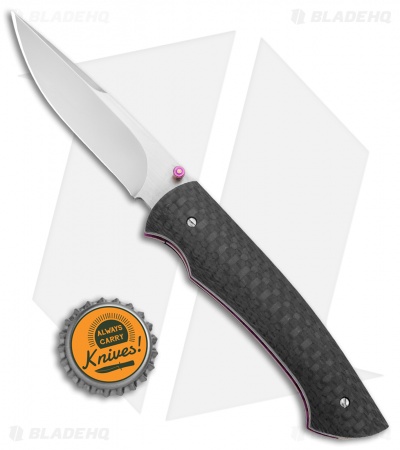 Tuch Knives Sparrowhawk D/A Automatic Knife Carbon Fiber/Purple (2.8" Mirror)
