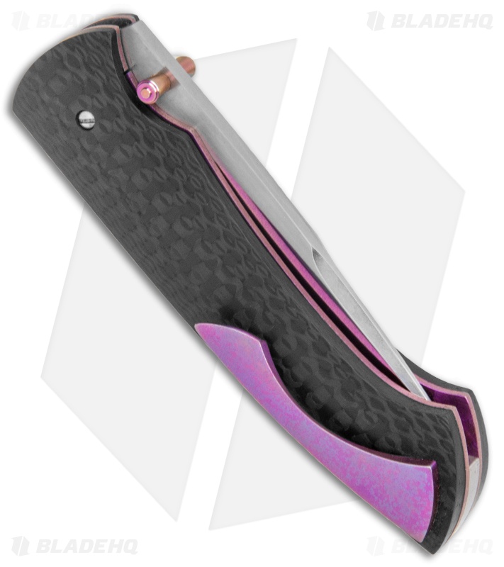 Tuch Knives Sparrowhawk D/A Automatic Knife Carbon Fiber/Purple (2.8" Mirror)