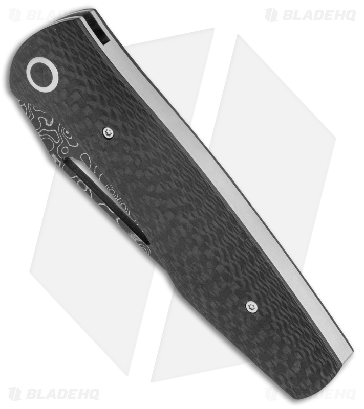 Tuch Umqua Liner Lock Dual Action Auto Knife Carbon Fiber (3.5" Damascus)