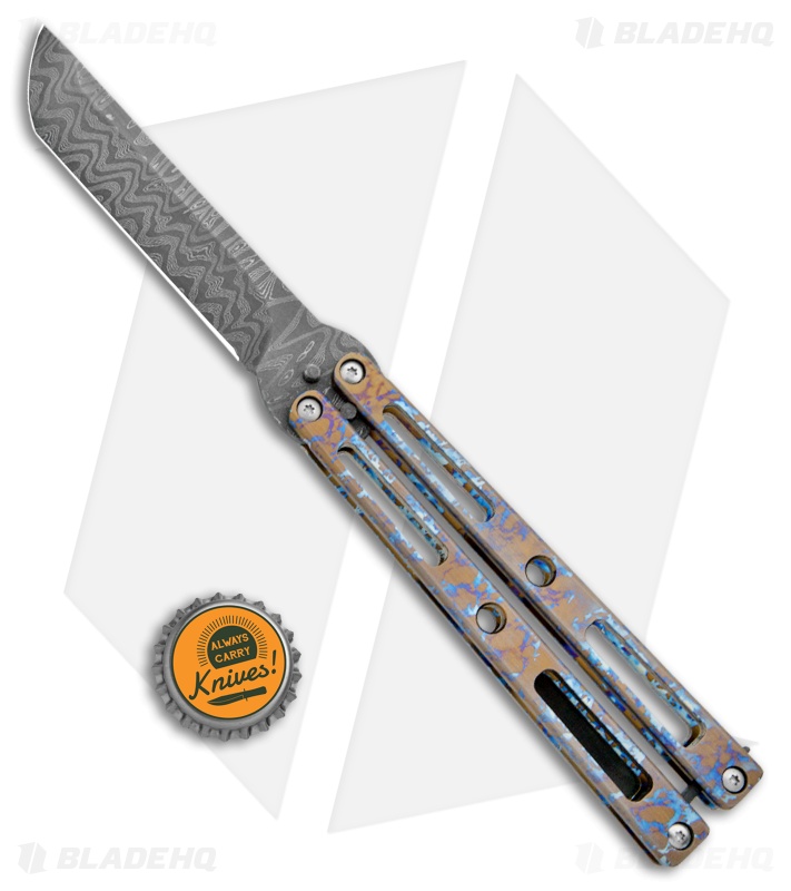 VMX Vallotton/Maverick Custom Balisong Knife Nebula Ti (4.25" Damascus)