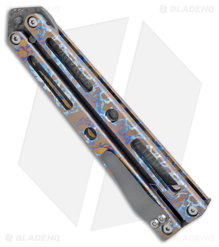 VMX Vallotton/Maverick Custom Balisong Knife Nebula Ti (4.25" Damascus)