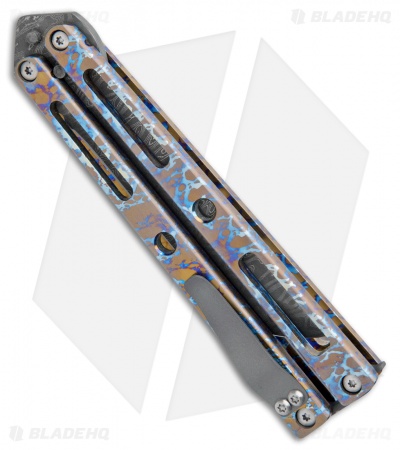 VMX Vallotton/Maverick Custom Balisong Knife Nebula Ti (4.25" Damascus)