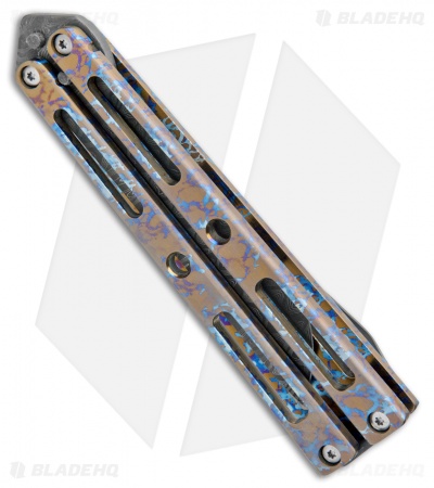 VMX Vallotton/Maverick Custom Balisong Knife Nebula Ti (4.25" Damascus)