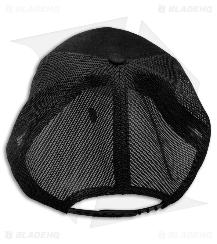 Benchmade Knives Snap Back Mesh 7 Panel Hat w/ Embroidered Logo - Black