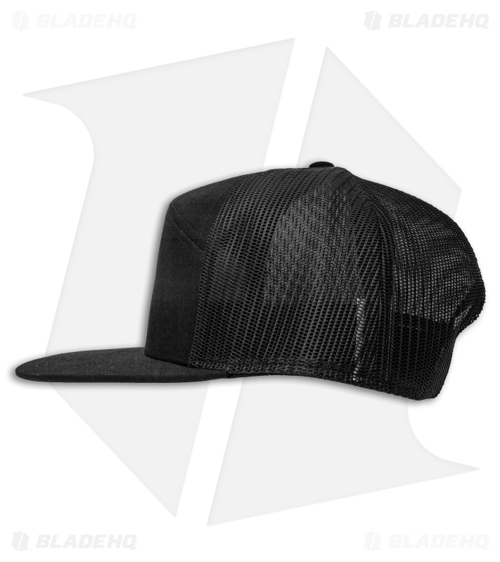 Benchmade Knives Snap Back Mesh 7 Panel Hat w/ Embroidered Logo - Black