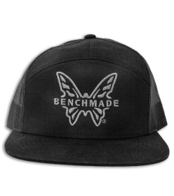 Benchmade Knives Snap Back Mesh 7 Panel Hat w/ Embroidered Logo - Black