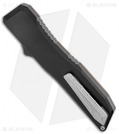 EOS Harpoon OTF Auto Tanto Knife Flamed Titanium/Black (3.75" Two-Tone)