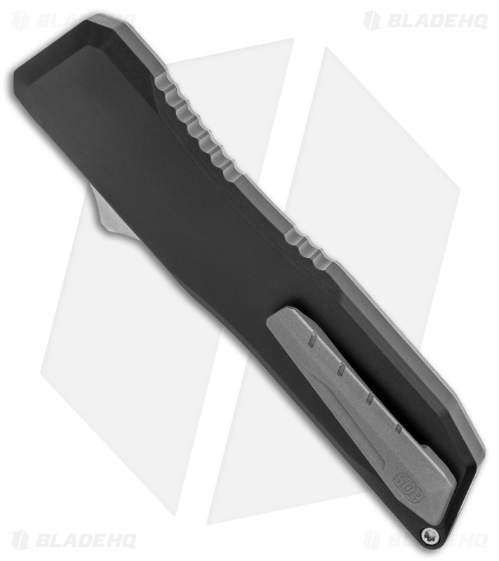 EOS Harpoon OTF Auto Tanto Knife Gray Ti./Black Al. (3.75" Two-Tone)