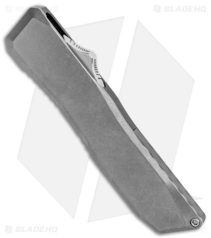 EOS Harpoon OTF Auto Tanto Knife Gray Ti./Black Al. (3.75" Two-Tone)
