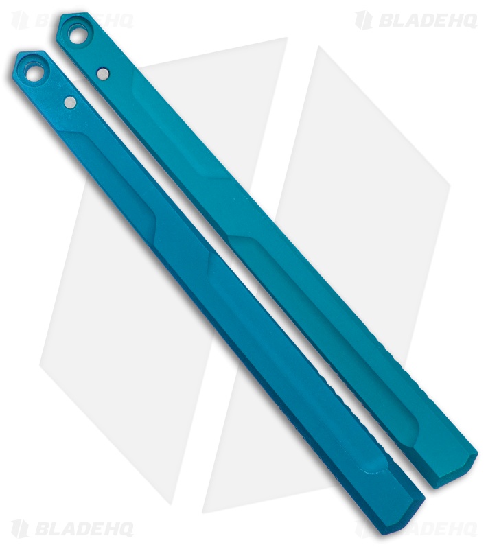 Flytanium v1.5 Channel Aluminum Handles for Kershaw Lucha Balisong - Blue