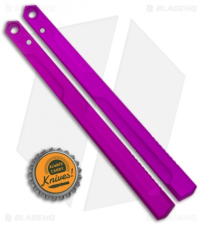 Flytanium v1.5 Channel Aluminum Handles for Kershaw Lucha Balisong - Purple