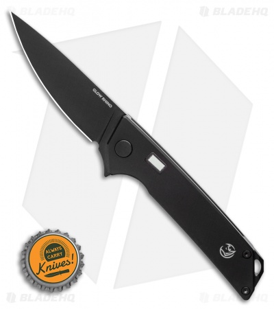 Glow Rhino Reactor Frame Lock Knife Black Titanium w/ Tritium (2.75" Black) 