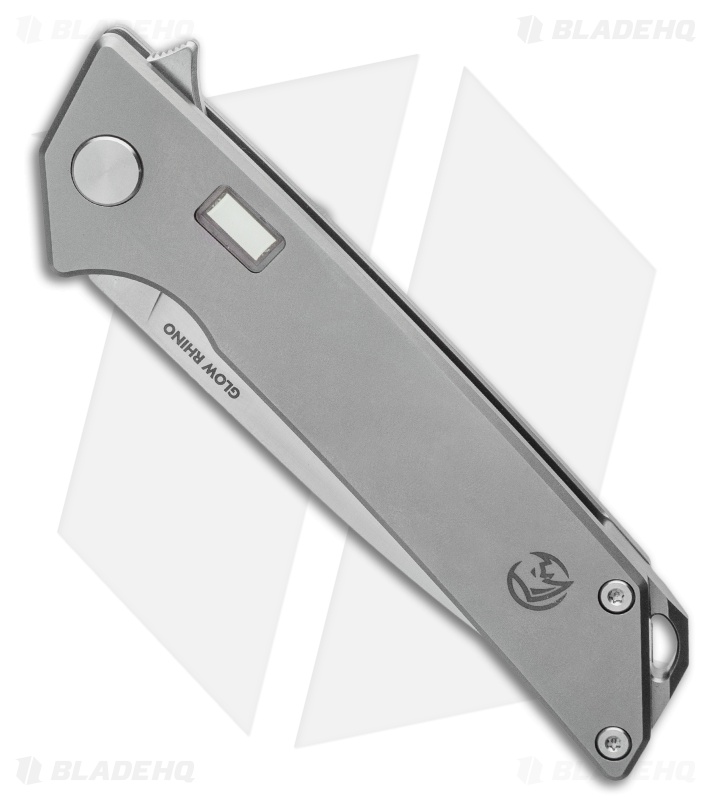 Glow Rhino Reactor Frame Lock Knife Titanium w/ Tritium (2.75" Satin) 