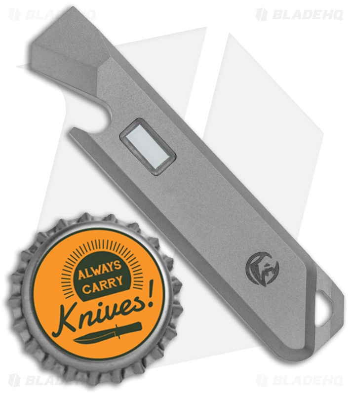 Glow Rhino Titanium Prybar Blue Tritium Glow (3" Gray)