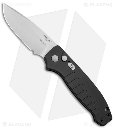 Hogue Ballista Drop Point Automatic Knife Matte Black (3.5" Tumbled) 64136