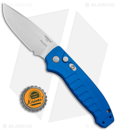 Hogue Ballista Drop Point Automatic Knife Matte Blue (3.5" Tumbled) 64133