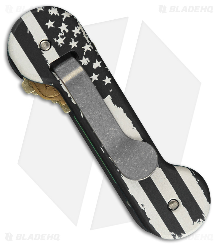 KEY-BAR Preamble w/ American Flag Black Aluminum Pocket Key Holder/Organizer