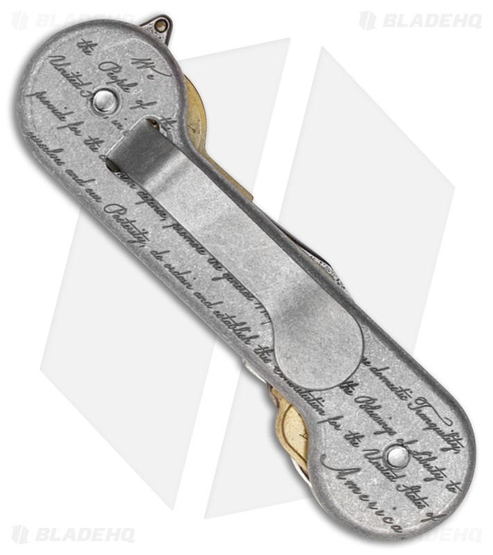 KEY-BAR Preamble w/ American Flag Aluminum Premium Pocket Key Holder/Organizer