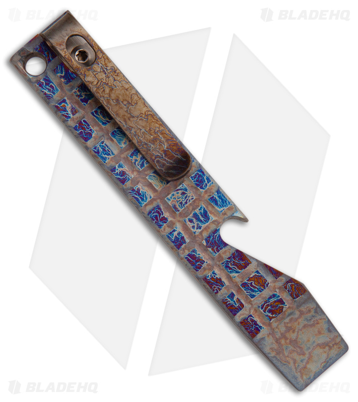 Maverick Customs Pocket Pry Bar Tool Anodized Frag Bronze/Blue Titanium (4")