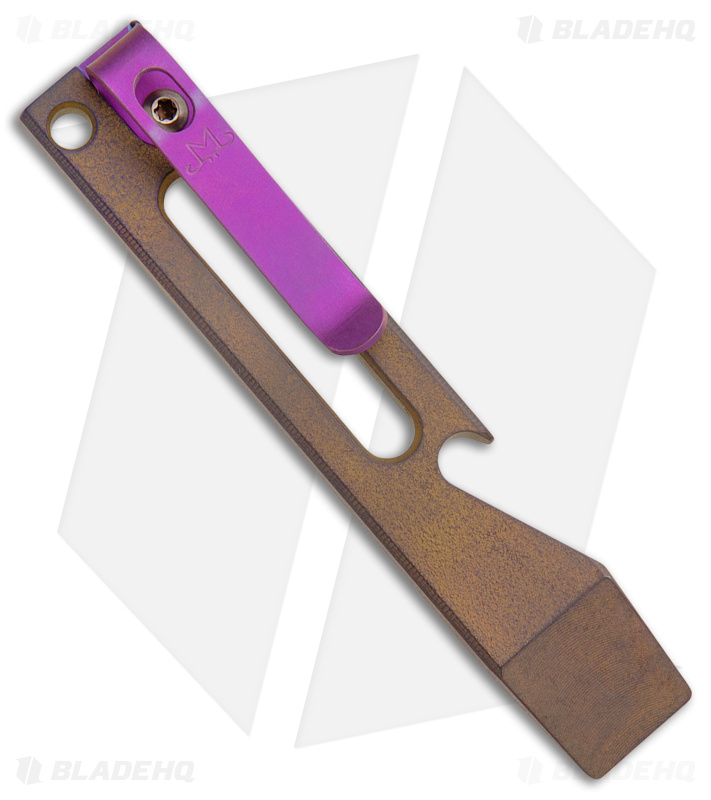 Maverick Customs Pocket Pry Bar Tool Milled Bronze/Purple Titanium (4")